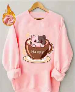 Sweat-shirt d'hiver pour femme en tissu polaire mélange polyester/coton de qualité supérieure pour le confort et le style - Product Image 1