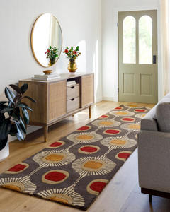 Tapis en laine tufté à la main, motif géométrique rétro, tapis décoratif d'intérieur, revêtement de sol pour salon et chambre à coucher - Product Image 3