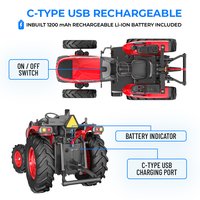 Игрушечный трактор Mahindra OJA RC для детей |   Пультом дистанционно управляемый квадроцикл с управлением через приложение |   Готов к отправке |   Масштаб 1:12 |   2 канала |   Дальность действия 100 м |   USB Type-C