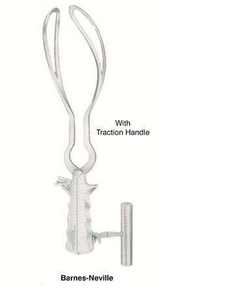 Forceps obstétriques Barnes Neville en acier inoxydable de qualité professionnelle, instruments chirurgicaux médicaux à traction sur axe W, CE ISO - Product Image 3