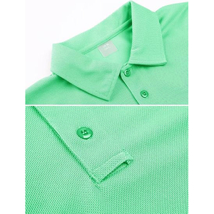 <b>Men's</b> <b>Green</b> Short Sleeve Pique <b>Polo</b> <b>Shirt</b> Casual Breathable Woven Solid Color Regular Fit - Product Image 4
