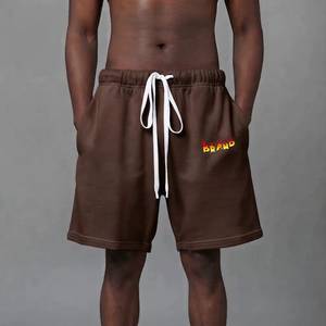 Casual Elastic Waist Grey Melange Sweat Shorts for Men <b>Fleece</b> <b>Jogger</b> Pants - Product Image 4