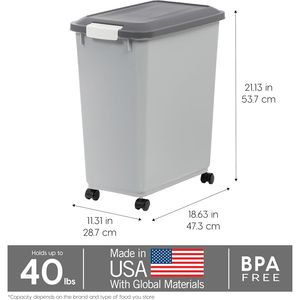 Contenitore per Cibo per Cani da 2 Tazze con Ruote, Coperchio Ermetico e Paletta Integrata, Capacità fino a 18 kg, Contenitore per Alimenti per Animali Domestici, Ciotole e Mangiatoie - Product Image 2