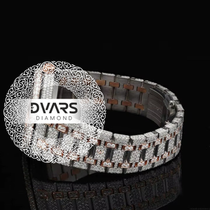 Reloj de Diamantes de Lujo de Excelente Calidad, Totalmente Blanco, con Caja y Brazalete de Acero Inoxidable, Disponible para Exportación - Product Image 2