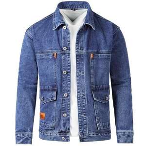 Veste en jean cargo multi-poches Outfitize, style utilitaire, veste en jean pour homme, vêtements de travail robustes pour l'extérieur, manteau en jean - Product Image 6