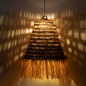 High Quality Handmade Vintage Seagrass Rattan Pendant Lighting Cover Modern Design Eco-Friendly <b>Hanging</b> <b>Lampshade</b> Home - Product Image 3