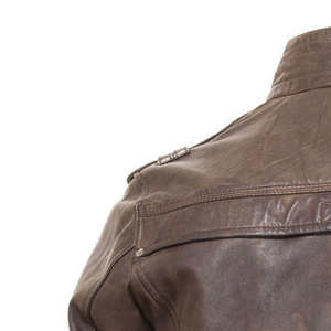 Blouson en cuir PU pour homme style urbain, tendance automne, fermeture éclair, best-seller, vente en gros, veste en cuir mode hiver - Product Image 5