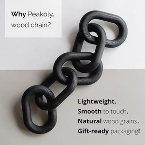 Wood <b>Chain</b> Link Decor - Modern Coffee Table Decor Items, Black <b>Chain</b> Decor for Coffee Table, Wooden Decorative <b>Chain</b> Decor - Product Image 4