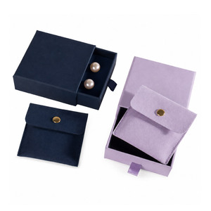 Custom Logo Printed <b>Gifts</b> Paper Velvet-Lined Pull-Out Drawer Jewelry <b>Boxes</b> for <b>Earrings</b> Necklaces - Product Image 6