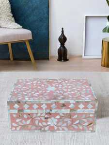 Boîte à bijoux élégante avec incrustation de nacre, organisateur de rangement de luxe fait main pour bijoux, accessoires, trésors et cadeaux - Product Image 2