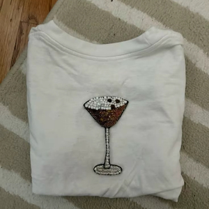 Game Day Custom Team Women T-shirts <b>Sequin</b> & Bead Embroidered Casual Glitter and Sparkling Women 100% Cotton Tees - Product Image 1