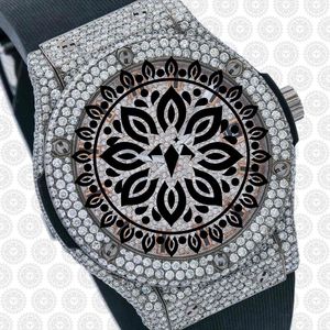 Luxury Stainless Steel Diamond Encrusted Round <b>Mechanical</b> <b>Watch</b> 42mm Analog Sapphire Crystal Men's Fashion Timepiece - Product Image 1