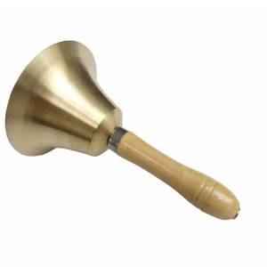 Campana de Mano de Latón con Mango de Madera, Campana de Llamada para Profesores, Aulas, Ceremonias, Hoteles, Oficinas y Recepciones - Product Image 1