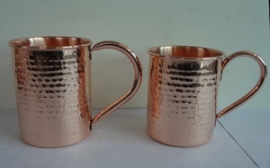 Taza Moscow Mule de Cobre Sólido Martillado de Pared Recta, 16 oz - Product Image 2