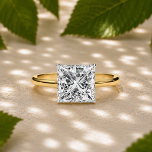 Bagues de fiançailles Solitaire avec halo caché, diamant de laboratoire taille princesse certifié IGI, or 14K 18K, usine de bijoux personnalisés OEM ODM - Product Image 1