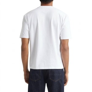 T-shirt blanc à manches courtes pour homme avec motif peint à la main sur le devant, coupe classique, col rond, style décontracté, jersey en coton - Product Image 2