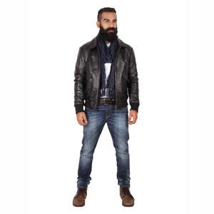 Chaqueta Bomber de Cuero Genuino para Hombre, de Alta Calidad, Impermeable, Transpirable, con Cuello Mao, Modelo 2026, Proveedor de Invierno Personalizado - Product Image 3