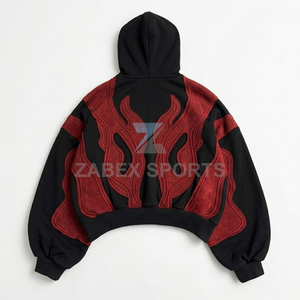 ZABEX SPORTS Sweat à capuche personnalisé pour homme, 350 g/m², 100 % coton molletonné, chaud, multicolore, style streetwear, col oversize - Product Image 2