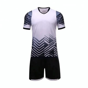 Conjunto de Camiseta de Fútbol Sublimada Personalizada, Unisex, Blanca y Negra, con Estampado Geométrico, Transpirable, de Secado Rápido, Cuello en V, Sin Mangas, Corte Regular - Product Image 1
