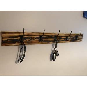Luxury Wooden Wall Coat Rack 4 <b>Hooks</b> Eco-Friendly Vintage Design Self-Adhesive Installation for Entryway/Hallway Organization - Product Image 3