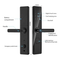 Serrure Intelligente Tuya Prix Usine avec WiFi, Empreinte Digitale, Code, Carte RFID IC et Déverrouillage par Application – Serrure de Porte Intelligente
