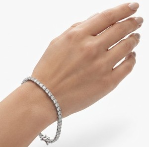 Bracelet de mariage en or massif 10K 14K 18K avec diamants de laboratoire taille brillant ronds, pureté DEF VS VVS - Product Image 6