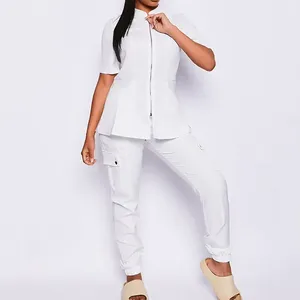 Ensemble d'uniformes d'infirmière en denim respirant et confortable avec fermeture éclair pour femmes, vêtements de travail médicaux pour hôpital NEON SPORTS Needle - Product Image 2