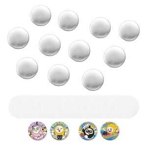 Suministros para Fabricación de Botones, 200 Sets de Piezas para Botones de 2.28 Pulgadas / 58 mm con Reverso Metálico, Carcasas y Películas Transparentes de Mylar - Product Image 1
