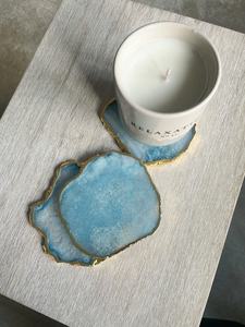 แผ่นรองแก้วเรซิ่นขอบทอง  รักษ์โลก  วาดลายด้วยมือ  ของตกแต่งบ้าน  สีสันปรับแต่งได้ - Product Image 3