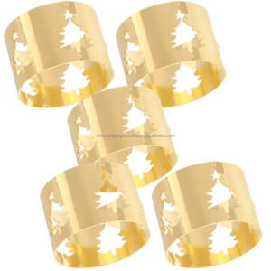 Impresionantes servilleteros en cobre, dorado y plateado, anillos de tejido de servilleta de alta calidad, perfectos para compromisos y fiestas - Product Image 4