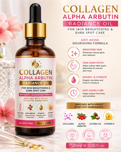 Aceite de Colágeno y Alfa Arbutina para Aclarar la Piel y el Cuidado de Manchas Oscuras, Fórmula Nutritiva Antienvejecimiento - Product Image 3