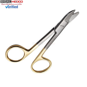 กรรไกรตัดขอบครอบฟัน 4.25 นิ้ว โค้ง ทำจากสแตนเลสสตีล ความแม่นยำสูง ใช้งานด้วยมือ ได้รับการรับรองมาตรฐาน CE ด้ามจับชุบทอง - Product Image 3