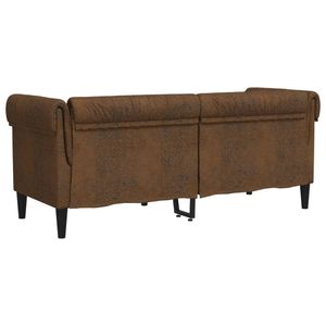 Sofá Chesterfield de Tela Marrón 100% Poliéster con Madera Contrachapada y Madera Maciza para Sala de Estar - Product Image 6