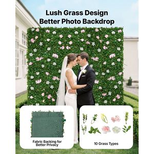 Lussuoso Sfondo Floreale 3D in Seta, 2 Pezzi 2 x 8 Piedi, Parete di Fiori Artificiali Facile da Installare, Decorazioni per Matrimoni Pet-Friendly - Product Image 2