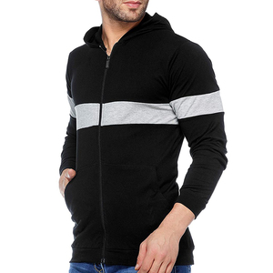 Sudadera con Capucha Negra para Hombre, Diseño con Bloques de Color, Corte Regular, Estilo Casual para Otoño - Product Image 2