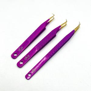 แหนบต่อขนตา ASB Professional สีม่วง สแตนเลสสตีล ปลายแหลมแม่นยำ รับทำโลโก้ ดีไซน์รูปดาว - Product Image 6