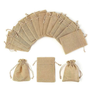 Wholesaler Custom Logo printed Eco-friendly Small linen pouch jute Burlap shopping Drawstring <b>Gift</b> jute <b>Bag</b> - Product Image 5