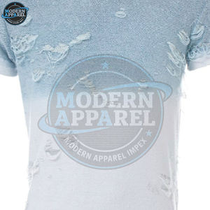 Servicio OEM, Camiseta de Algodón 100% Lisa con Efecto Desgastado para Hombre, Personalizable, Color Sólido, Nueva Moda, Transpirable - Product Image 6