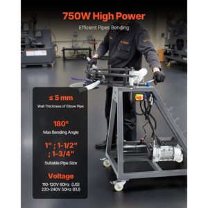 Machine à cintrer les tuyaux mobile 750W avec cylindre hydraulique 6L et 3 matrices – Équipement électrique de cintrage de tubes - Product Image 2