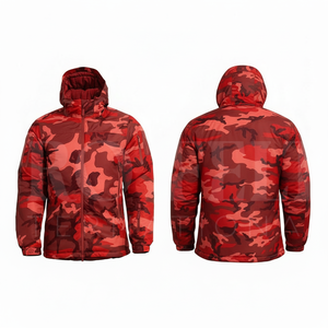 LOW MOQ Custom Material Waterproof Camouflage Hooded Jacket Windproof Outdoor Winter Lightweight Warm <b>Padded</b> Jacket for Men's - Product Image 3