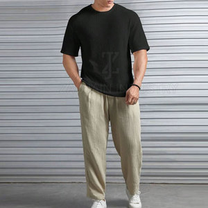 T-shirt gaufré pour homme le plus vendu – Mélange de coton doux, manches courtes, décontracté, pour le quotidien, coupe confortable, tissu respirant, style tendance - Product Image 4