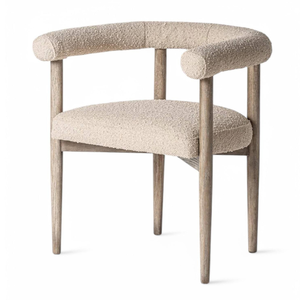 Sillón de Madera para Descanso, Tapizado en Tela, con Brazos de Madera Sólida, para Jardín, Comedor u Hotel - Product Image 3