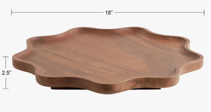 Wholesale Flower Shaped Wooden Serving Tray, Aesthetic Scalloped Wood Charcuterie <b>Board</b> and Fruit Platter for Kitchen - Product Image 3