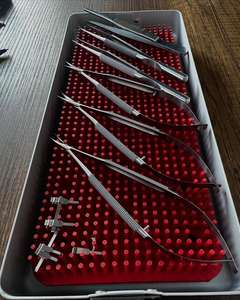 Juego de microinstrumentos oftálmicos de 10 piezas, tijeras de acero inoxidable alemán, pinzas para capsulorrexis, uso hospitalario, manual con bandeja - Product Image 3