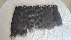100% Natural Indian Human Hair Wavy Extensions Raw Virgin Hair Natural Black Soft and Tangle Free for Wholesale Export - Product Image 4