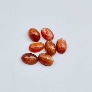 Lote al por mayor de piedras preciosas sueltas calibradas de piedra solar natural ovalada de 5x7 mm con parte trasera plana para fabricación de joyas - Product Image 2