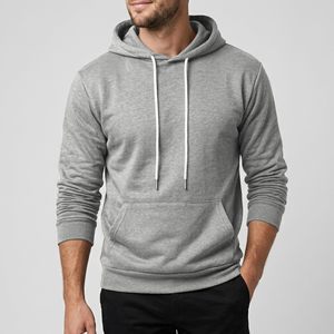 Sweat à capuche personnalisé pour homme, pull-over uni, sweat à capuche en molleton épais, poche kangourou, mélange de coton 100%, coupe décontractée - Product Image 3