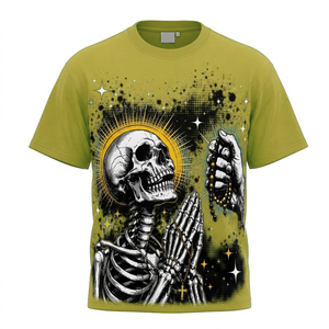 T-shirt 100% coton, col rond, imprimé avec un motif de lettres, respirant, séchage rapide, avec impression personnalisée de votre logo de marque - Product Image 1