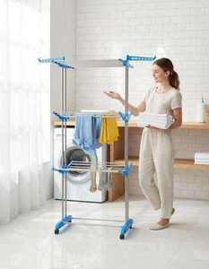 ราวตากผ้าสแตนเลสสี่ชั้นทรงกลม SS 202 พับได้ สำหรับใช้ในร่มและกลางแจ้ง - Product Image 2