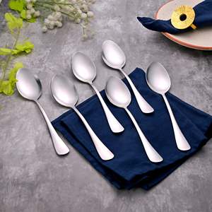 Juego de 6 Elegantes Cucharas de Acero Inoxidable Brillantes, Complemento de Vajilla para su Mesa - Product Image 5
